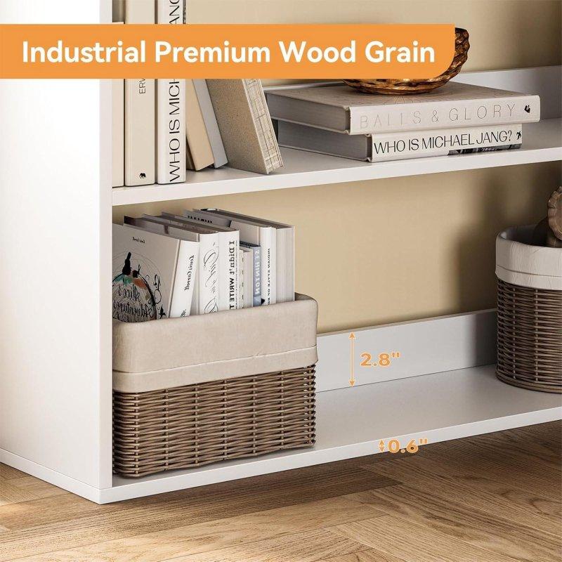 Beyaz MDF 6 Raflı Korumalı L Şeklinde Köşe Kitaplık - 90x90x180 cm - 318048