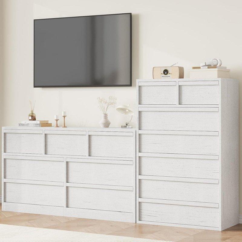 Beyaz MDF 7 Çekmeceli Şifonyer - 75x41x119 cm - 298540