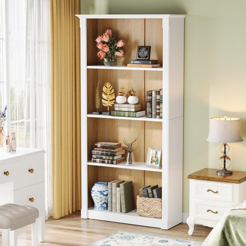 Beyaz MDF Ayarlanabilir Raflı 8 Katlı Kitaplık - 181 cm - 314998