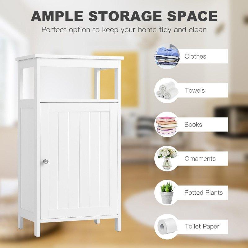 Beyaz MDF Ayarlanabilir Raflı Çok Amaçlı Banyo Dolabı - 46x31x84 cm - 333359
