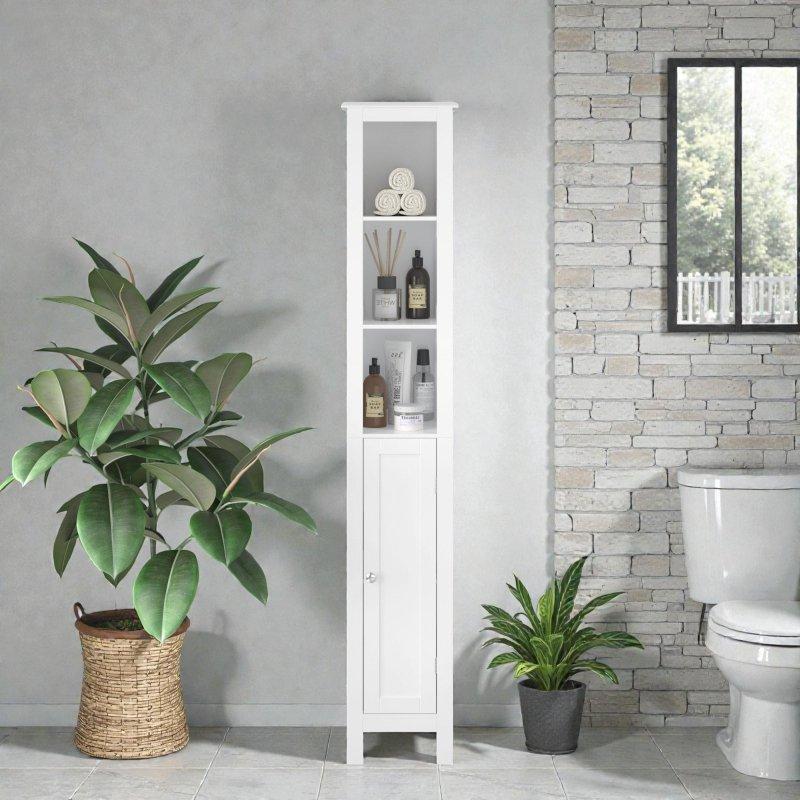 Beyaz MDF Ayarlanabilir Raflı Devrilme Emniyetli Çok Amaçlı Banyo Dolabı - 170 cm - 333522 Beyaz MDF Ayarlanabilir Raflı Devrilme Emniyetli Çok Amaçlı Banyo Dolabı - 170 cm - 333522