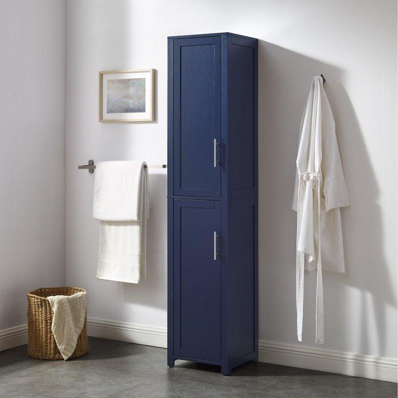 Beyaz MDF Ayarlanabilir Raflı Shaker Tarzı Çok Amaçlı Banyo Dolabı - 334126