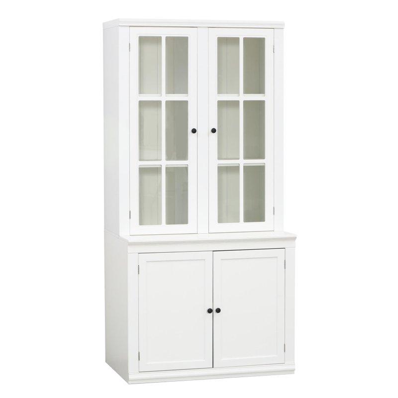 Beyaz MDF Cam Kapaklı 5 Raflı Kitaplık - 93x192x62 cm - 315992