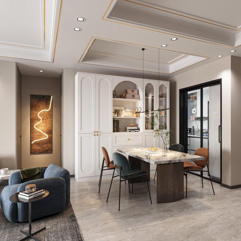 Beyaz MDF Cam Kapaklı Çekmeceli Kemerli Raflı Kitaplık - 181x181x30 cm - 316727