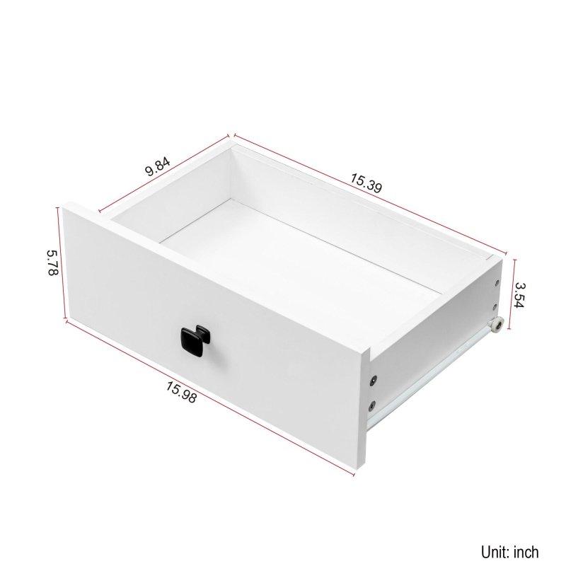 Beyaz MDF Çekmeceli ve Kirli Sepetli Çok Amaçlı Banyo Dolabı - 46x30x181 cm - 333374