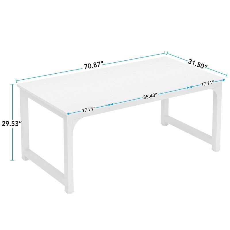 Beyaz MDF Çelik Ayaklı Geniş Ofis Masası - 181x81 cm - 325963