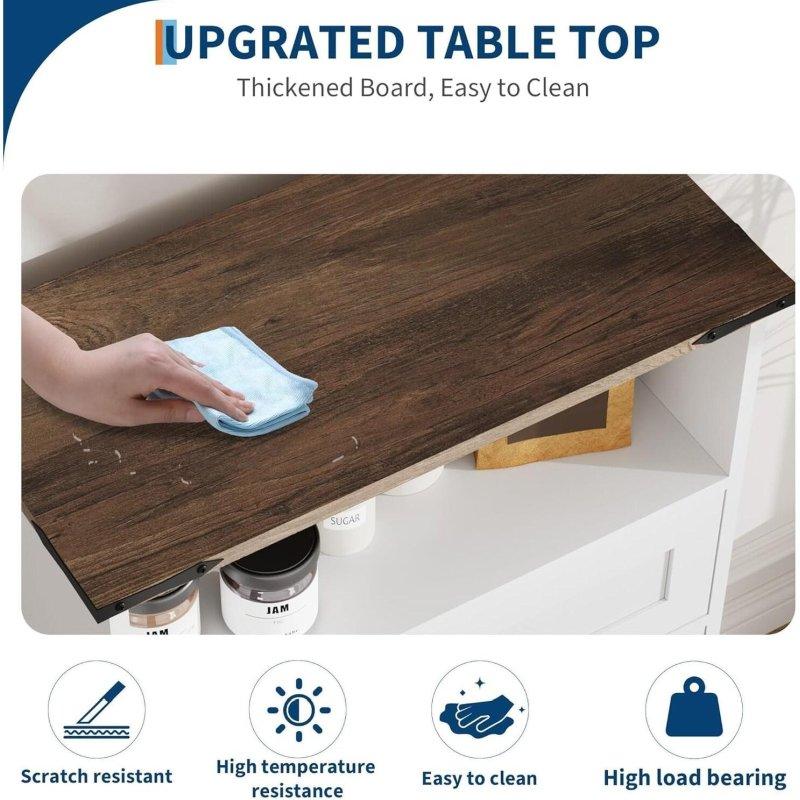 Beyaz MDF Country Tarzı Kapaklı ve Çekmeceli Çok Amaçlı Banyo Dolabı - Yükseklik 89 cm ve Üzeri - 333595