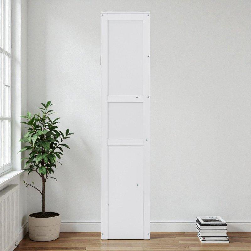 Beyaz MDF Dolaplı Çift Kişilik Duvar Yatağı - 263653