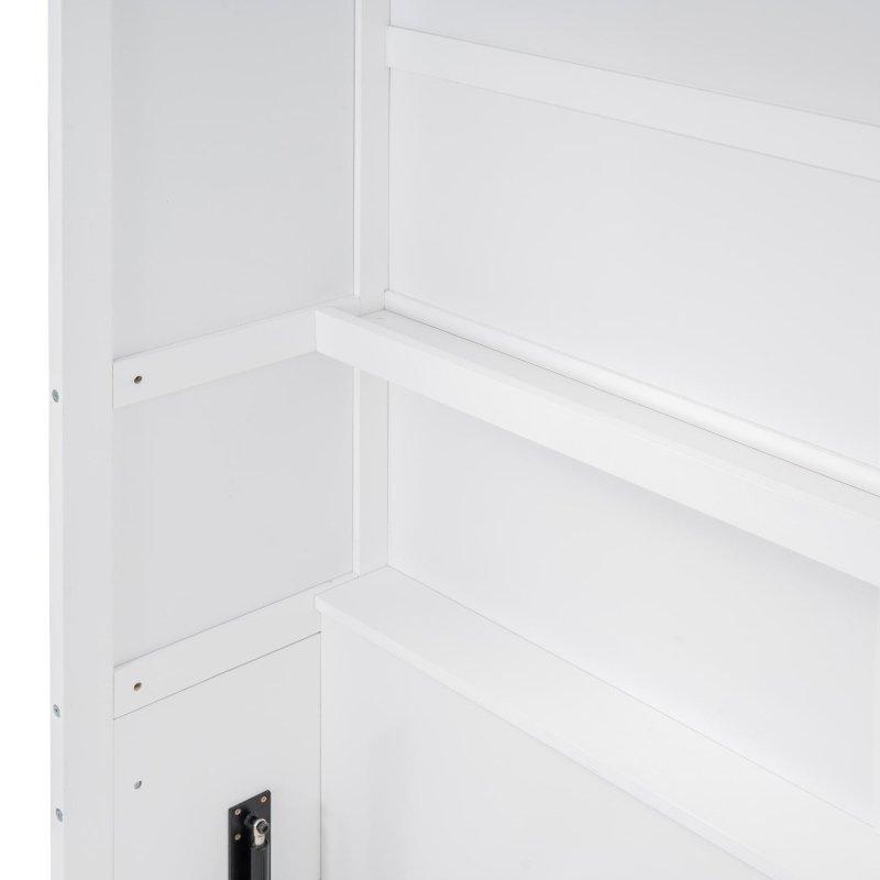 Beyaz MDF Dolaplı Çift Kişilik Duvar Yatağı - 263653
