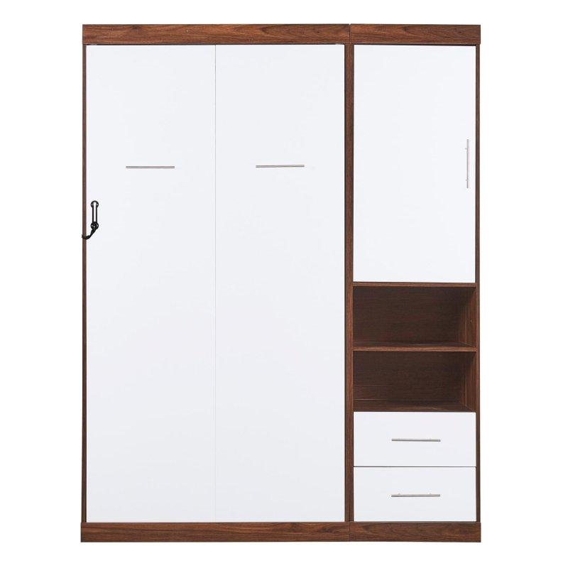 Beyaz MDF Dolaplı ve Raflı Hidrolik Mekanizmalı Duvar Yatağı - 263875