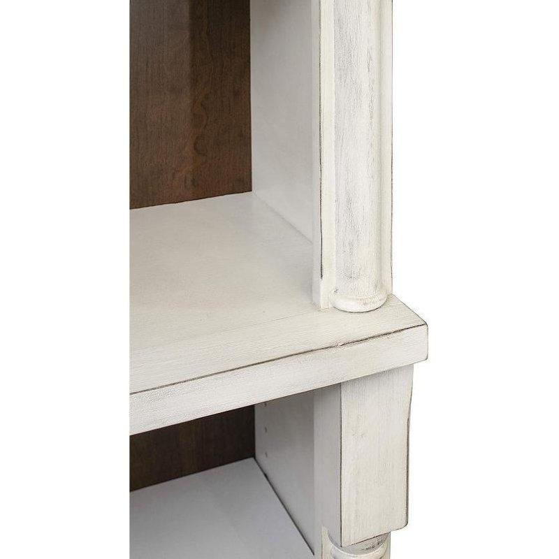 Beyaz MDF Eskitme Açık Raflı Dolaplı Kitaplık - 321x239x41 cm - 313805
