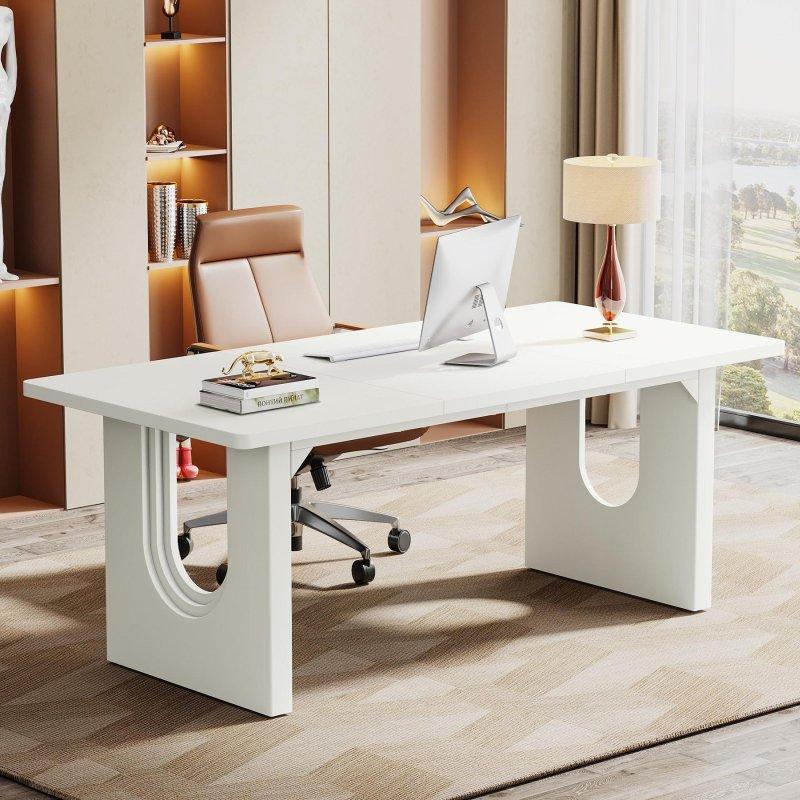 Beyaz MDF Geniş Dikdörtgen Ofis Masası - 180x78 cm - 327484 Beyaz MDF Geniş Dikdörtgen Ofis Masası - 180x78 cm - 327484