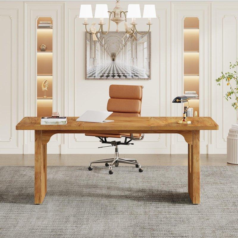 Beyaz MDF Geniş Yönetici Ofis Masası - 181 cm - 327929