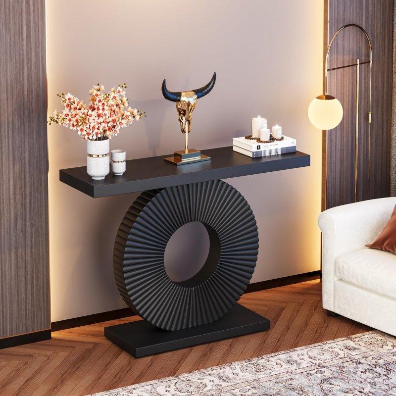 Beyaz MDF Geometrik Ayaklı Dresuar - 100 cm - 332973