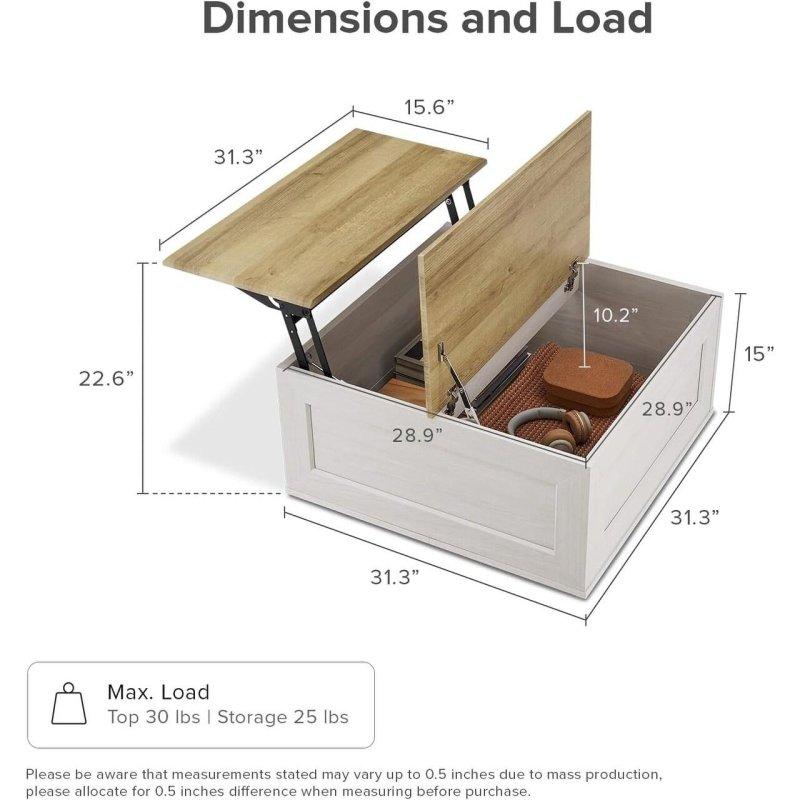 Beyaz MDF Kaldırılabilir Tablalı ve Saklama Alanlı Akıllı Sehpa - 254176