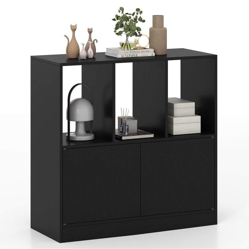 Beyaz MDF Kapaklı Küp Tasarım Kitaplık - 70x31x70 cm - 316066