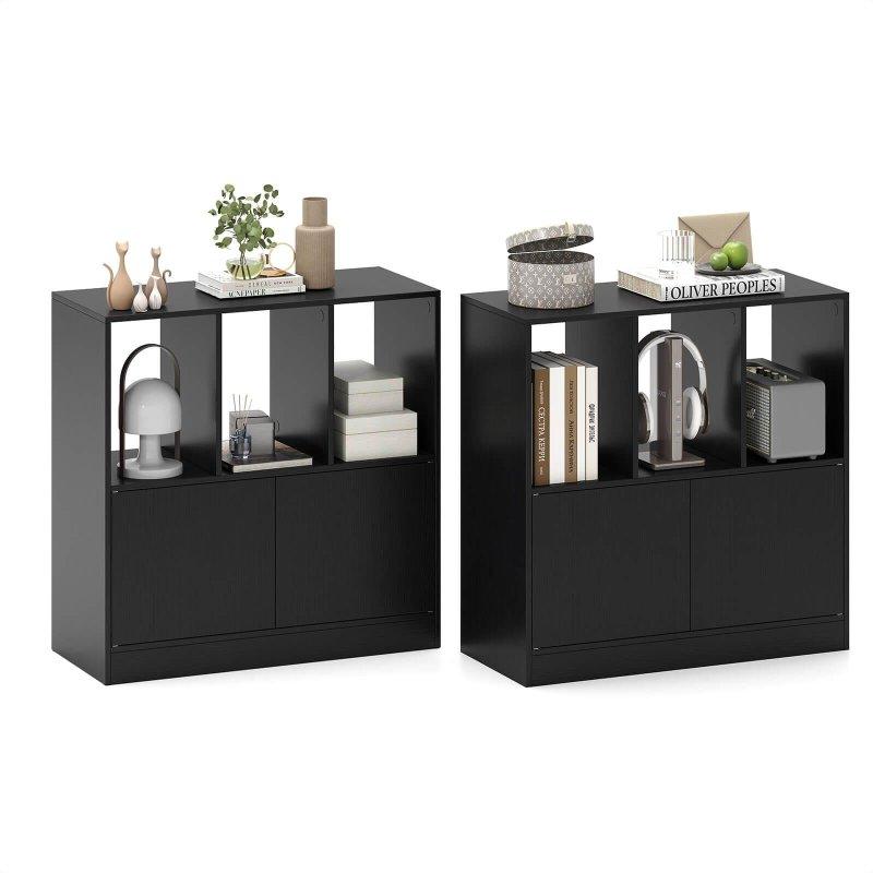 Beyaz MDF Kapaklı Küp Tasarım Kitaplık - 70x31x70 cm - 316066