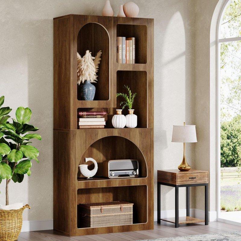 Beyaz MDF Kemerli Tasarım 5 Raflı Kitaplık - 80x32x178 cm - 315256