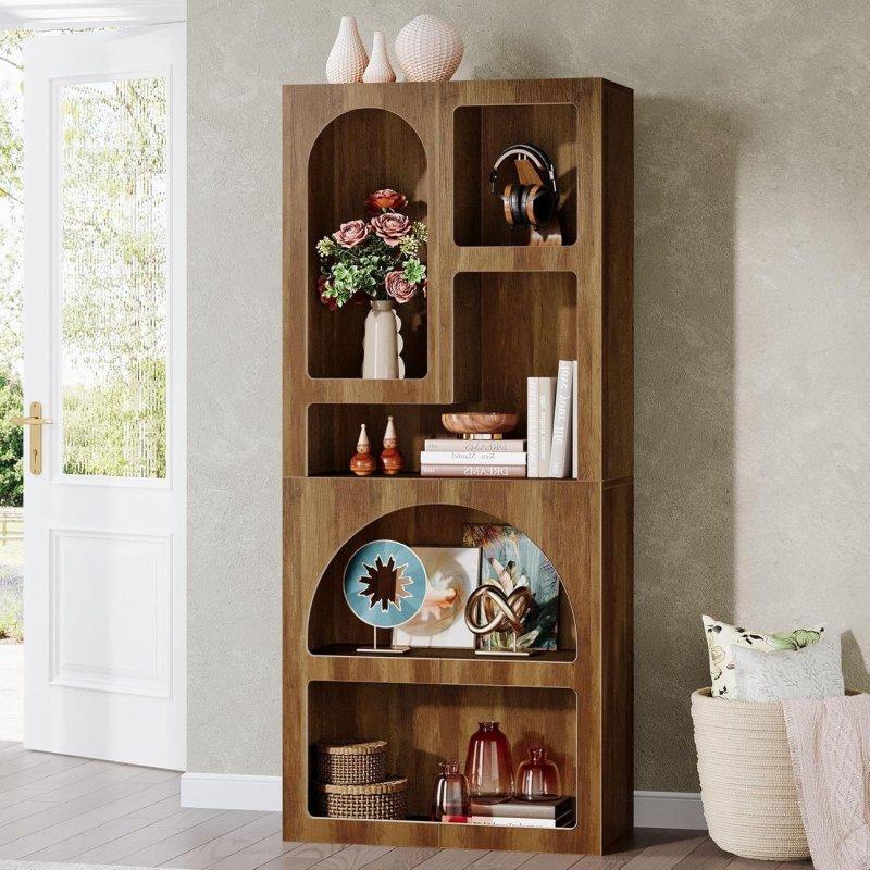Beyaz MDF Kemerli Tasarım 5 Raflı Kitaplık - 80x32x178 cm - 315256