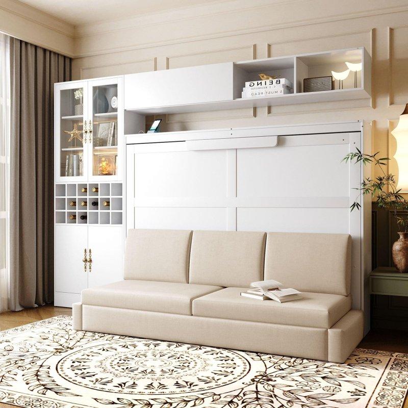 Beyaz MDF Koltuklu Duvar Yatağı - 261447