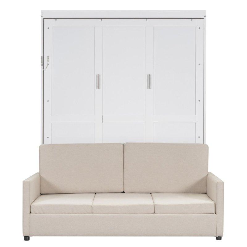 Beyaz MDF Koltuklu Duvar Yatağı - 263466