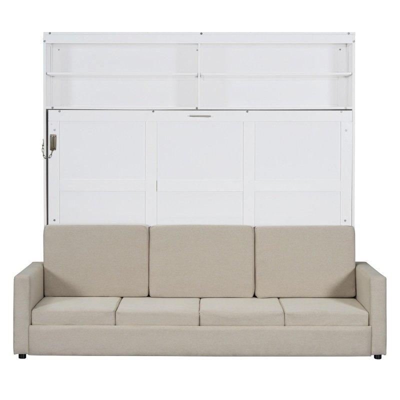 Beyaz MDF Koltuklu Katlanır Queen Boy Duvar Yatağı - 262882