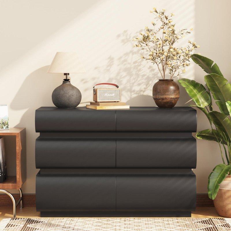 Beyaz MDF Kulpsuz 6 Çekmeceli Modern Şifonyer - 309839