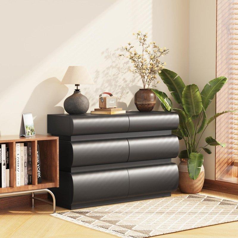 Beyaz MDF Kulpsuz 6 Çekmeceli Modern Şifonyer - 309839