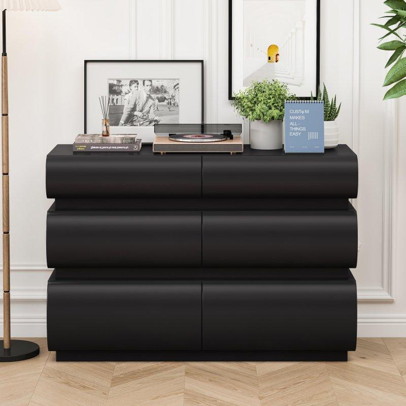 Beyaz MDF Kulpsuz Modern 6 ve 8 Çekmeceli Şifonyer - 305377