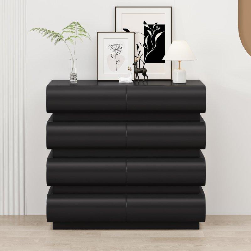 Beyaz MDF Kulpsuz Modern 6 ve 8 Çekmeceli Şifonyer - 305377 Beyaz MDF Kulpsuz Modern 6 ve 8 Çekmeceli Şifonyer - 305377
