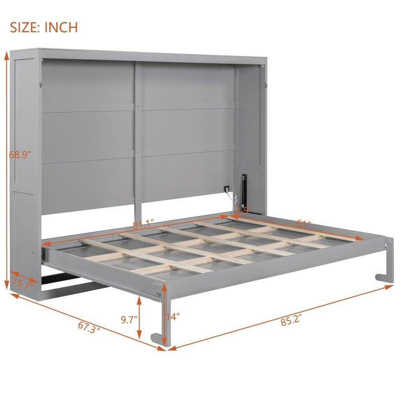 Beyaz MDF LED Aydınlatmalı Yan Açılır Duvar Yatağı - 224 cm - 262834