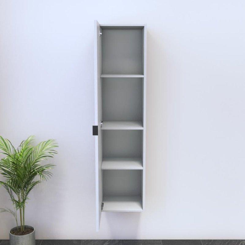 Beyaz MDF Mat Kapaklı Duvara Monte Kitaplık - 36x35x140 cm - 316896