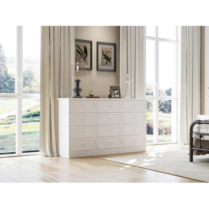 Beyaz MDF Modern 12 Çekmeceli Şifonyer - 308868