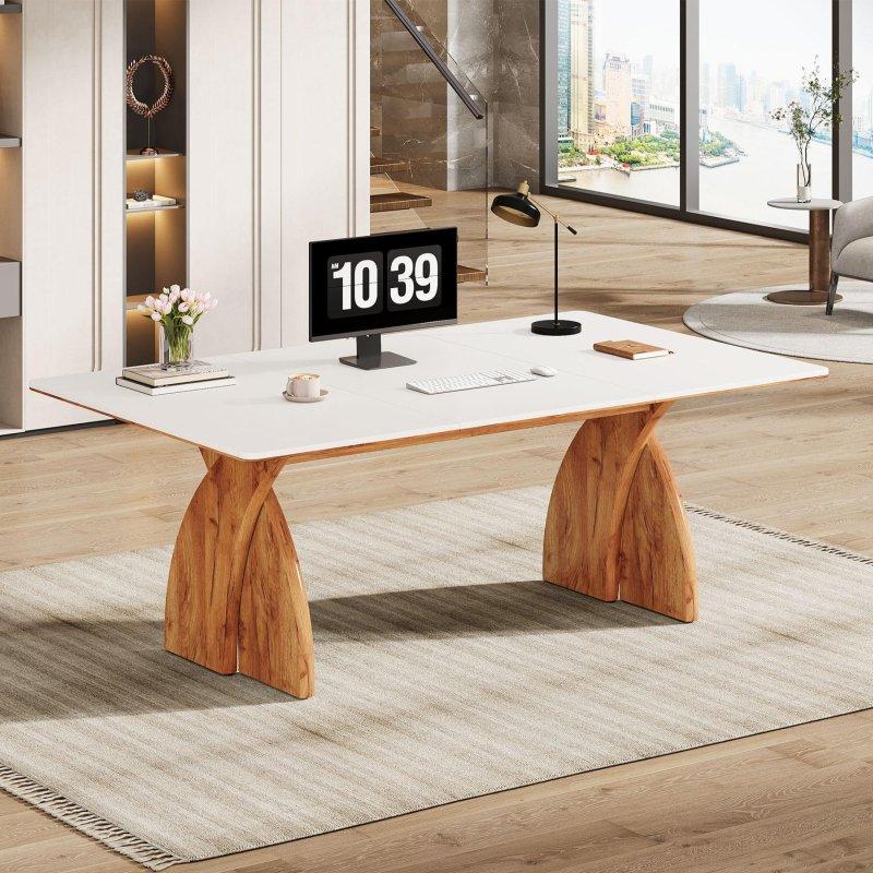 Beyaz MDF Modern Dikdörtgen Ofis Masası - 161x81 cm - 325683