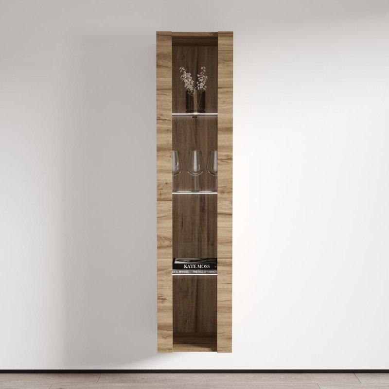 Beyaz MDF Parlak Kapaklı Duvara Monte Kitaplık - 171 cm - 317000