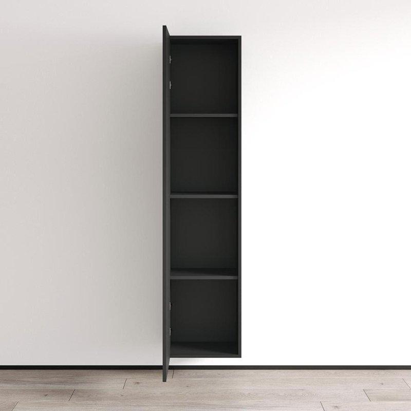 Beyaz MDF Parlak Yüzeyli 4 Raflı Dar Kitaplık - 170 cm - 313629