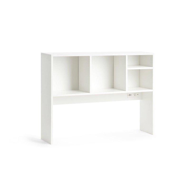 Beyaz MDF Prizli ve USB Girişli Masa Üstü Kitaplık - 94x25x73 cm - 315349