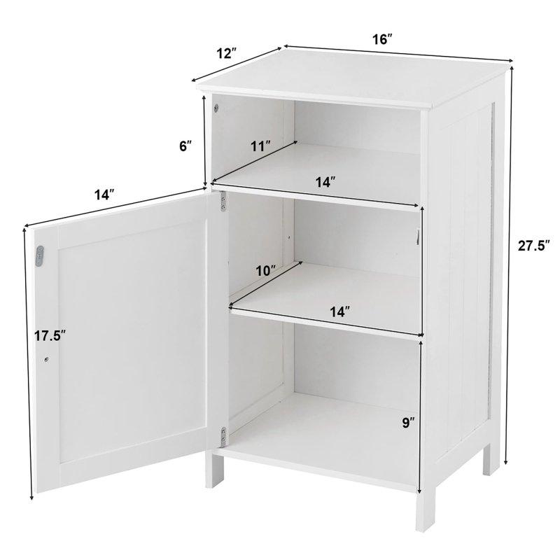 Beyaz MDF Tek Kapaklı Ayarlanabilir Raflı Çok Amaçlı Banyo Dolabı - 41x31x70 cm - 334245