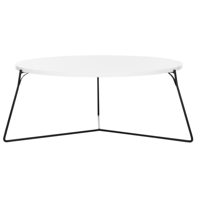 Beyaz MDF ve Demir Modern Yuvarlak Orta Sehpa - 97x97x44 cm - 241638
