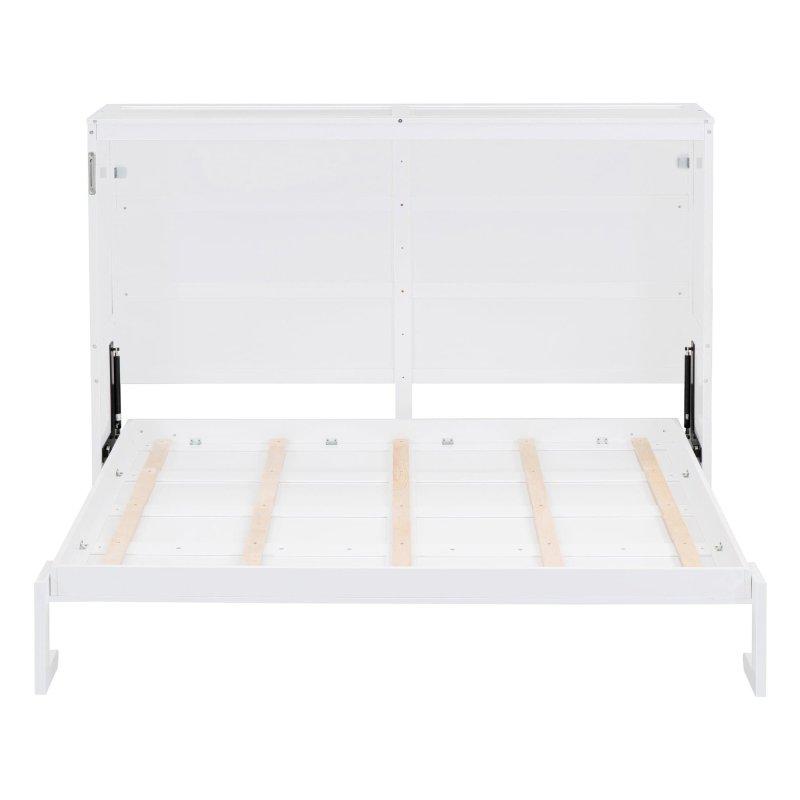Beyaz MDF ve Kontrplak Latalı Queen Size Duvar Yatağı - 263372