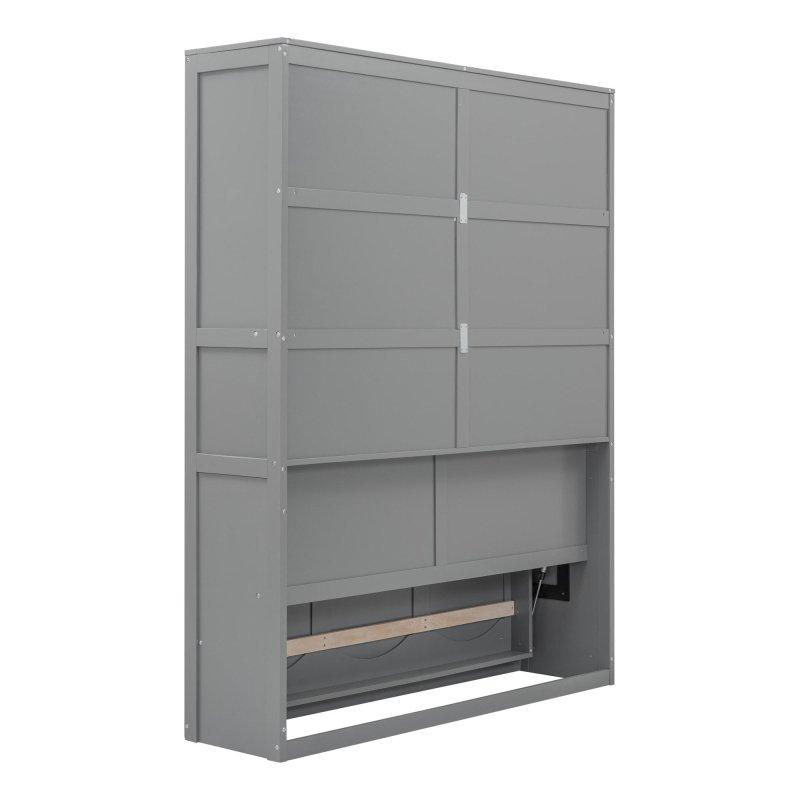 Beyaz MDF ve Kontrplak Raflı Duvar Yatağı - 172 cm - 263916