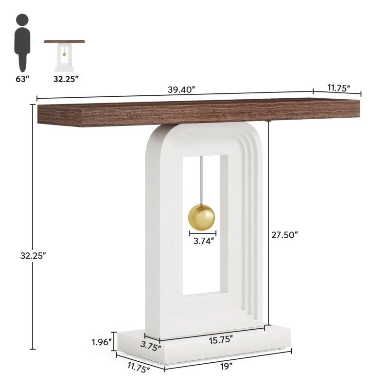Beyaz Mermer Desenli Raflı Ahşap Gold Geometrik Tabanlı Dresuar - 101 cm - 331248