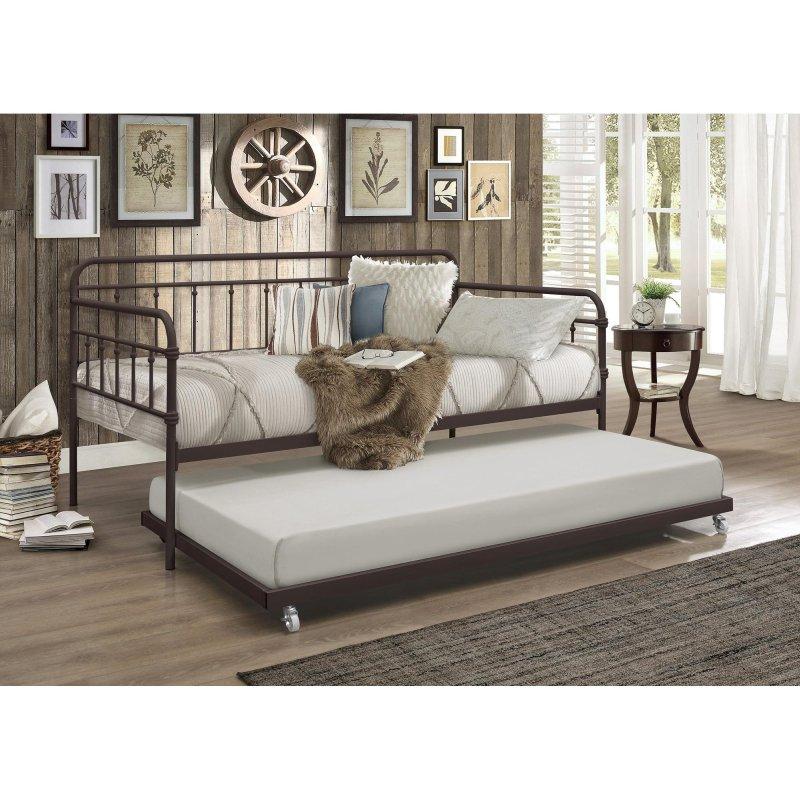 Beyaz Metal Yavru Yataklı Açık İşlemeli Daybed Karyola - 330671