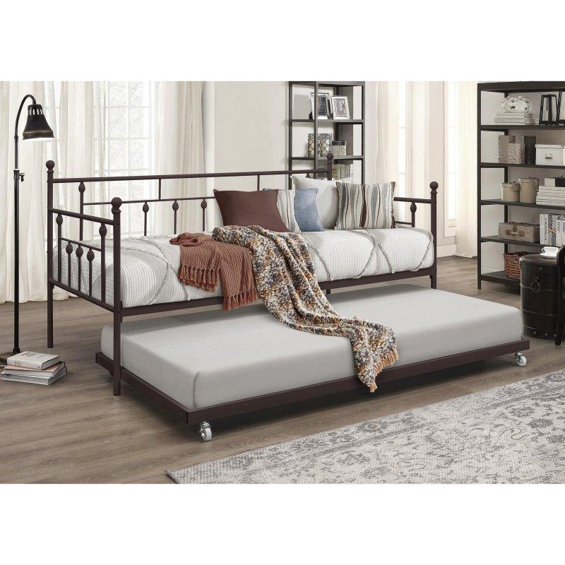 Beyaz Metal Yavru Yataklı Viktoryen Tasarım Daybed Karyola - 330377