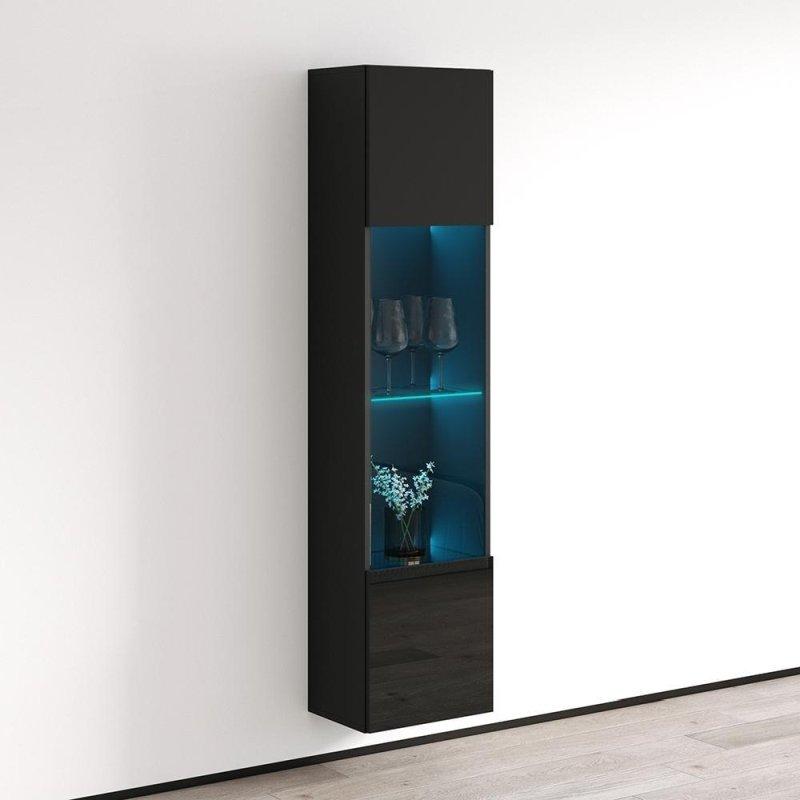 Beyaz Parlak 16 Renkli LED Işıklı Duvara Monte Kitaplık - 170 cm - 318217