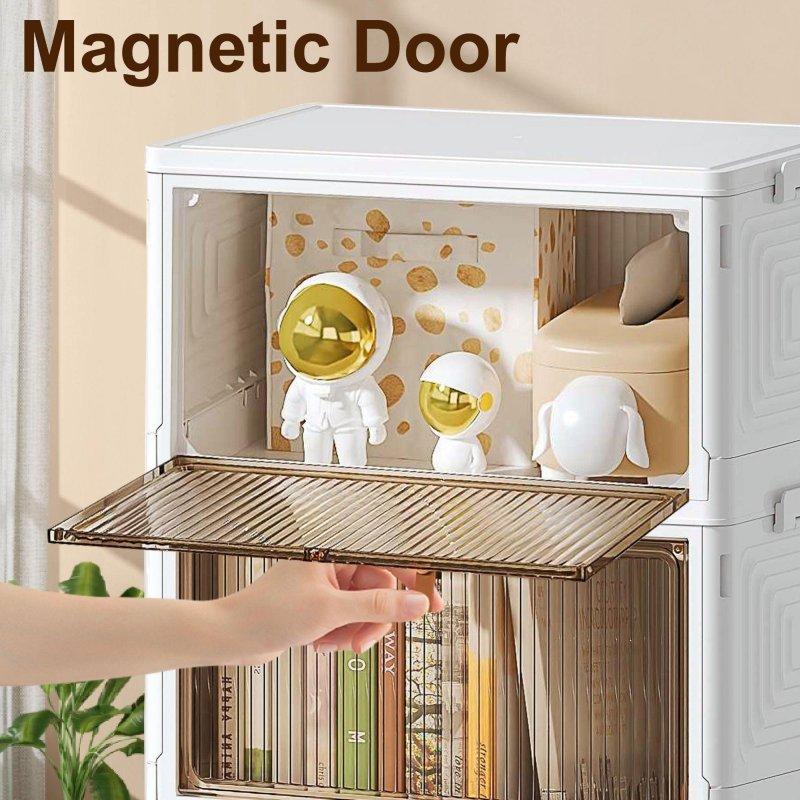 Beyaz Plastik Tekerlekli Katlanabilir Çok Amaçlı Banyo Dolabı - 38x84x28 cm - 334076