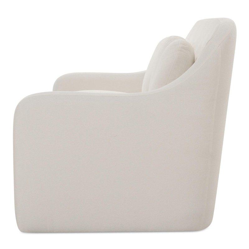 Beyaz Polyester Kumaş Yüksek Kavisli Sırtlı 5 Yuvarlak Kırlentli 3 Kişilik Bohem Koltuk - 229x89x86 cm - 290168