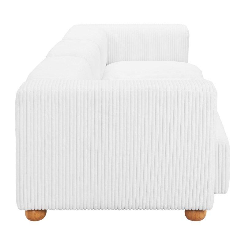 Beyaz Polyester Kumaşlı Masif Ahşap Ayaklı 3 Kişilik Modern Bohem Koltuk - 381x119x77 cm - 292825 Beyaz Polyester Kumaşlı Masif Ahşap Ayaklı 3 Kişilik Modern Bohem Koltuk - 381x119x77 cm - 292825