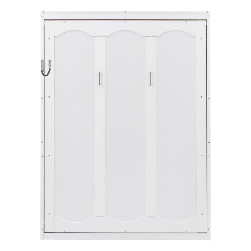 Beyaz Raflı MDF ve Kontrplak Çift Kişilik Duvar Yatağı - 261358