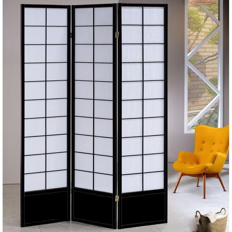 Beyaz Siyah Çam Masif Ahşap Katlanır 3 Panelli Paravan - 180x133 cm - 321260 Beyaz Siyah Çam Masif Ahşap Katlanır 3 Panelli Paravan - 180x133 cm - 321260